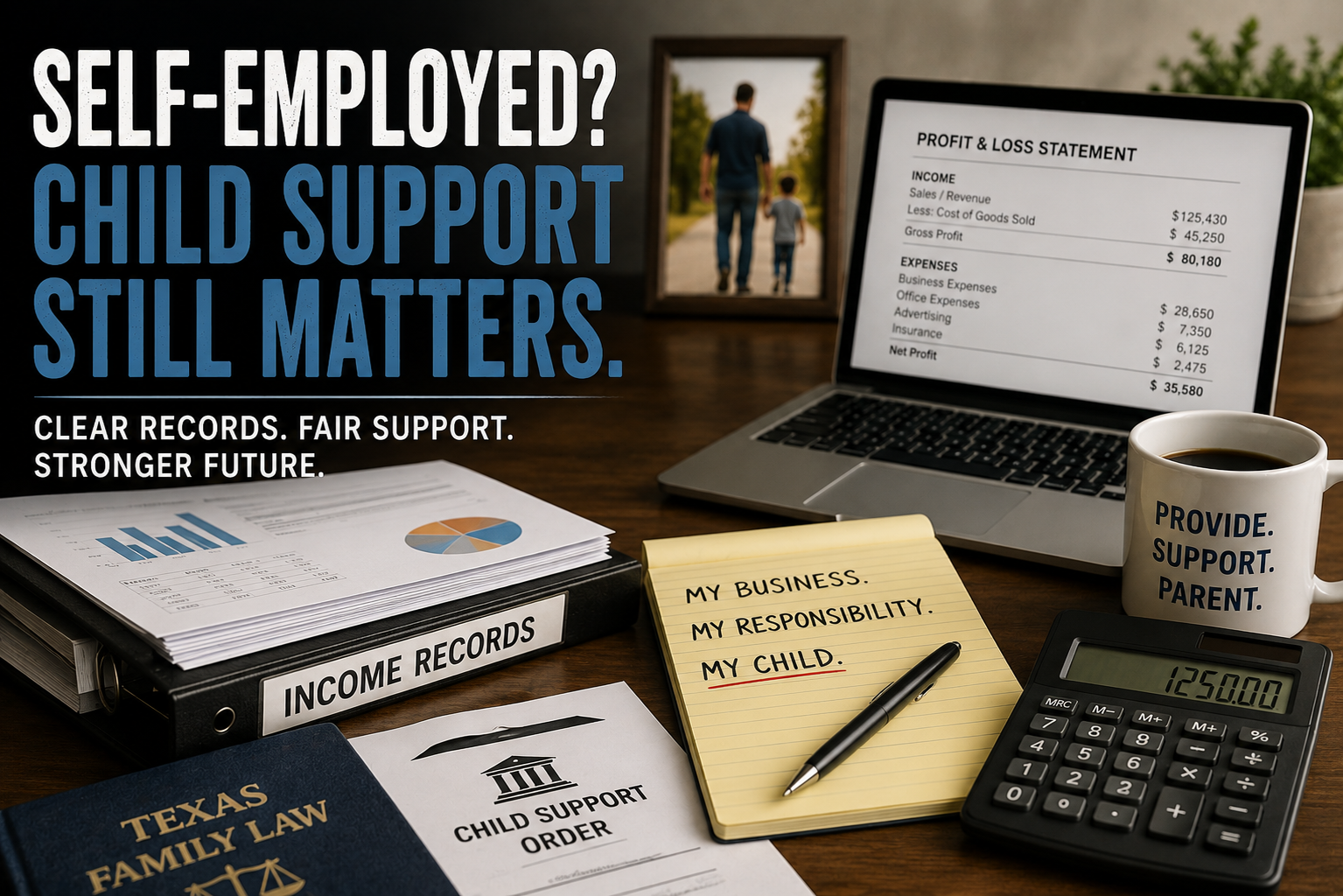 Self-Employed, Child Support Still Matters https://DaddyGotCustody.com