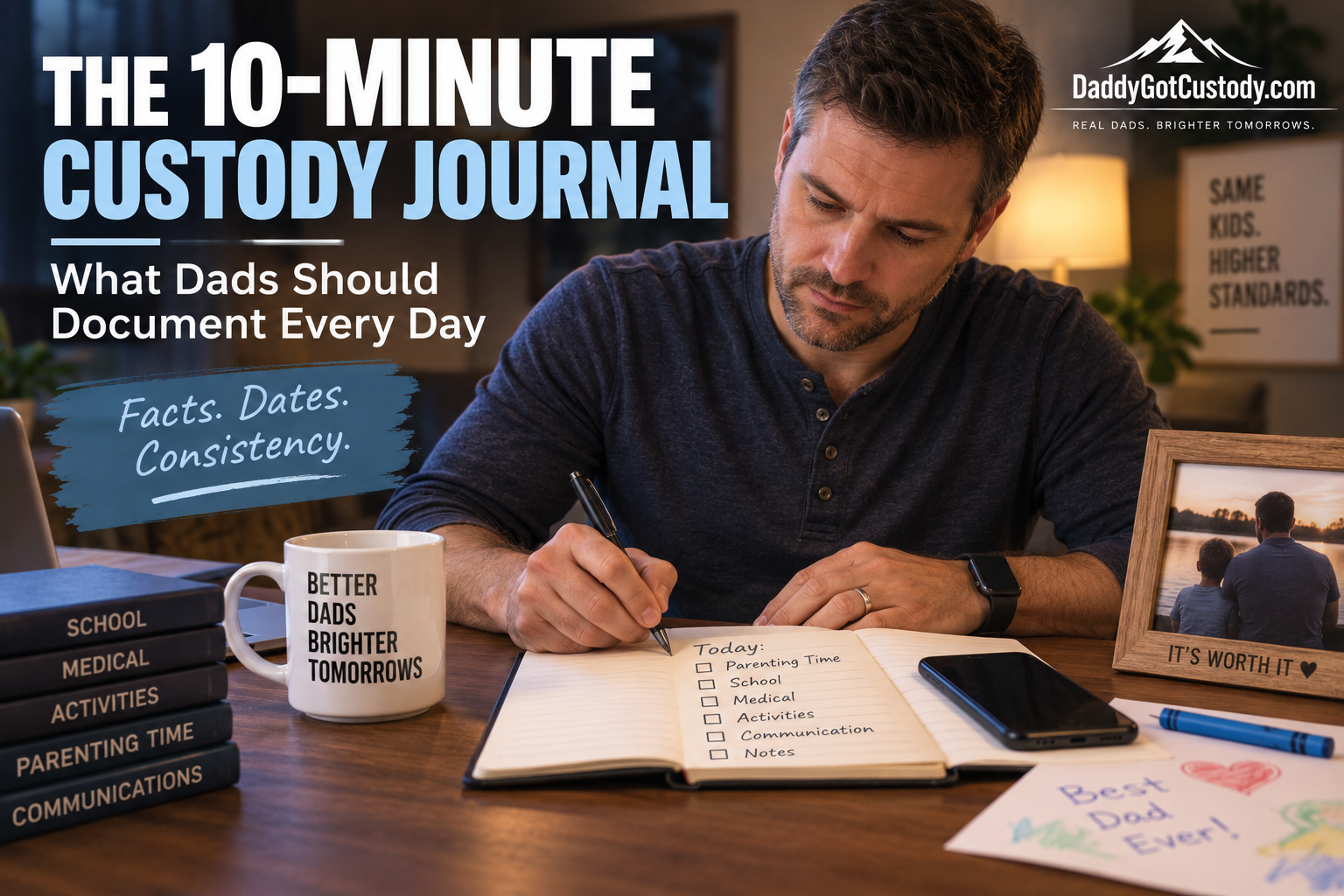 10 minute custody journal. https://DaddyGotCustody.com
